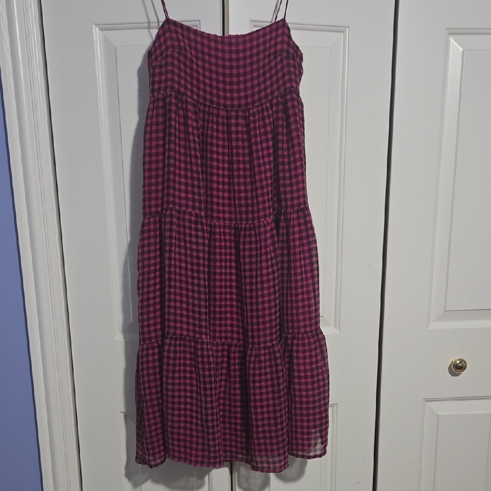 Nasty Gal Fuchsia And Black Gingham Dress